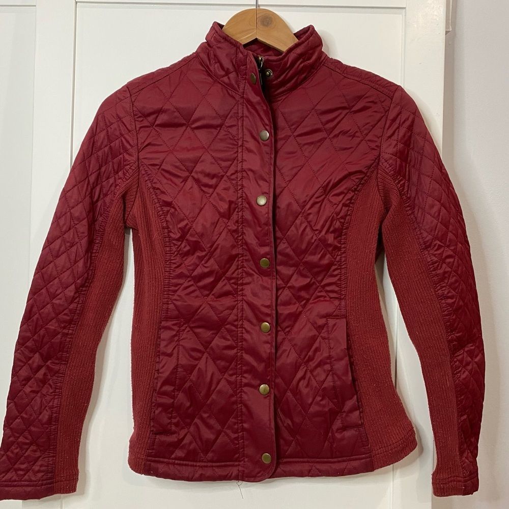Red Quilt Patterned Jacket Size Small - Picture 4 of 5